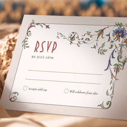 Wedding RSVP Insert Victorian Belle Epoche  Invitation