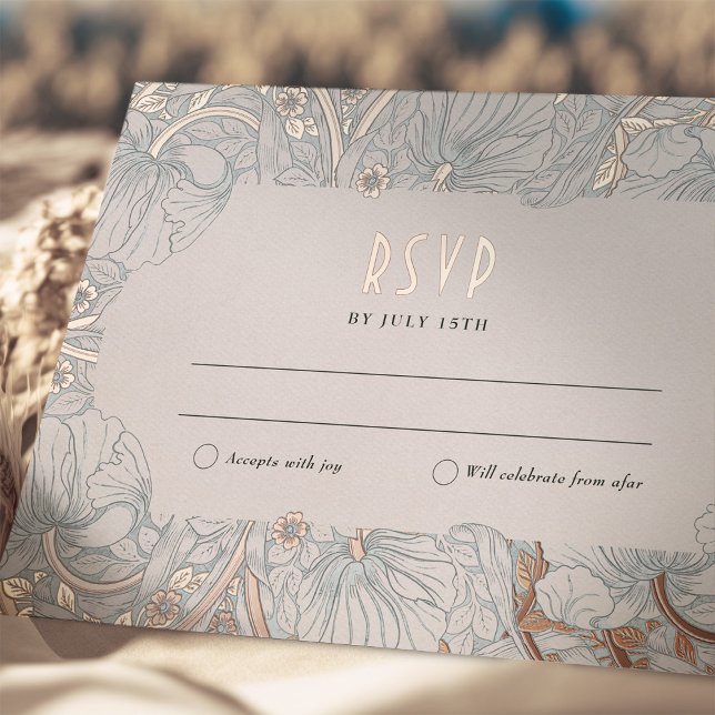 Wedding RSVP Insert Victorian Pimpernel Foil Invitation Postcard (Creator Uploaded)