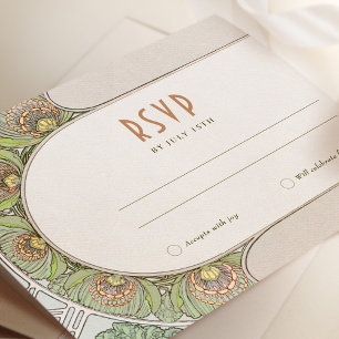 Wedding RSVP Insert Vintage Art Nouveau by Mucha I Invitation
