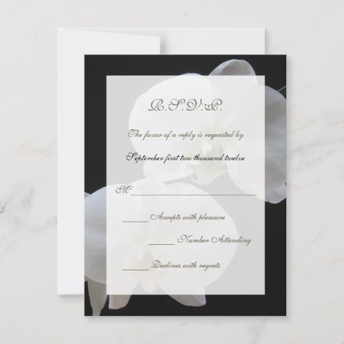 Wedding RSVP Invitation Card -- Orchids