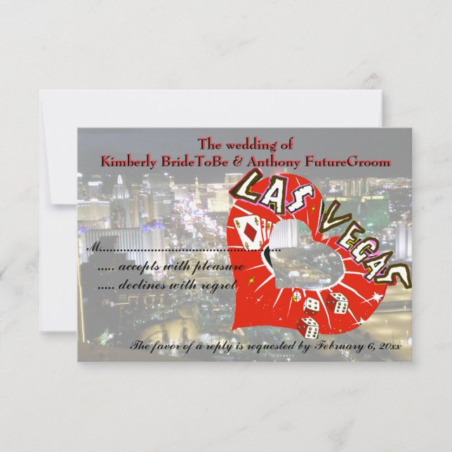 Wedding RSVP Las Vegas Valentine (Front)
