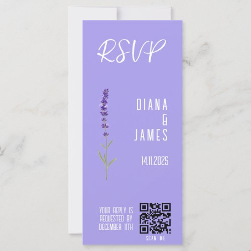 Wedding RSVP Lavender style Flat Card