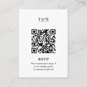 Wedding RSVP Minimal Chic QR Code Enclosure Card