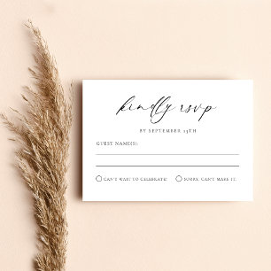 Wedding RSVP Modern Minimal Script Enclosure Card