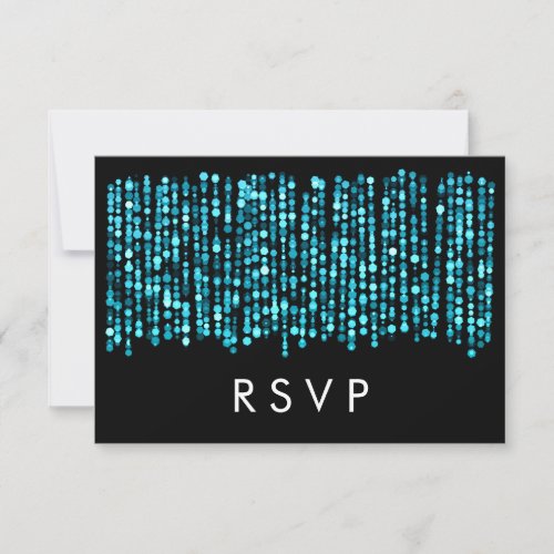 Wedding RSVP Modern Turquoise Lights