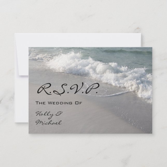 Wedding RSVP - Ocean Waves & Sand (Front)
