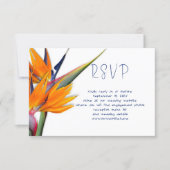 Wedding RSVP Online Bird-of-paradise Reply Cards (Front)