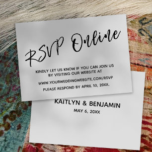 Wedding RSVP Online Casual Handwriting Enclosure Card