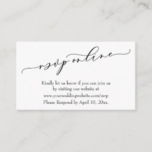Wedding RSVP Online Elegant Luxury Script Enclosure Card