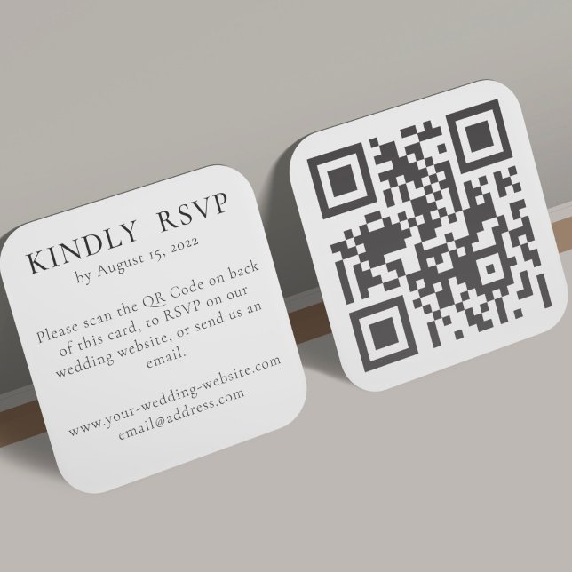 Wedding RSVP Online On Website With QR Code Enclosure Card (Creator Uploaded)