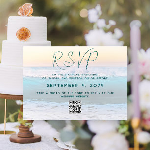 Wedding RSVP Online QR code Enclosure Card