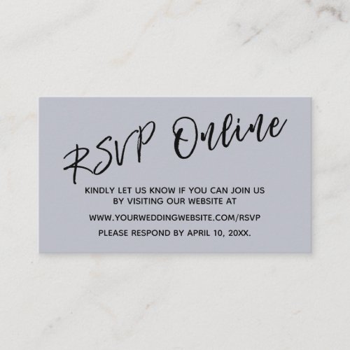 Wedding RSVP Online Simple Dusty Blue Card