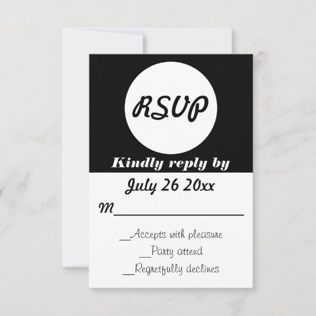 Wedding RSVP Polka Dots Customizable Color Card (Front)