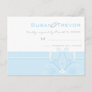 Wedding RSVP Post Card - Modern Deco