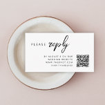 Wedding RSVP | QR Code Minimalist Clean Simple Enclosure Card<br><div class="desc">Simple, stylish wedding website RSVP enclosure card in a modern minimalist design style with a classic typography and a chic sophisticated feel on a white background. The text can easily be personalized with your names, wedding website, scannable QR code and message for a unique one of a kind wedding design...</div>