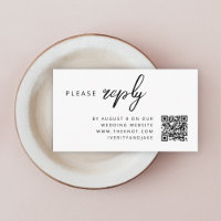 Wedding RSVP | QR Code Minimalist Clean Simple