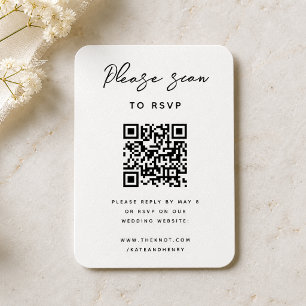 Wedding RSVP QR Code Modern Minimalist Simple Enclosure Card