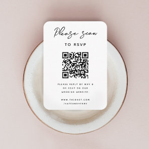Wedding RSVP | QR Code Modern Minimalist Simple Enclosure Card