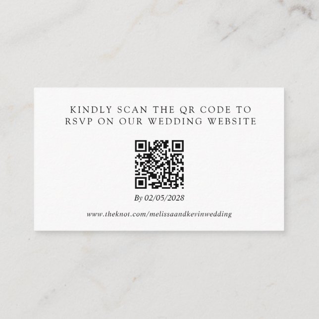 Wedding RSVP QR Code Response Card (Back)