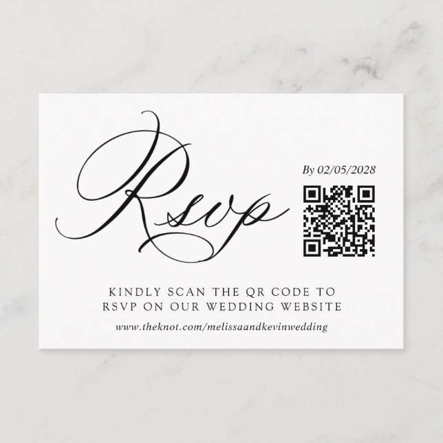 Wedding RSVP QR Code Response Card (Front)