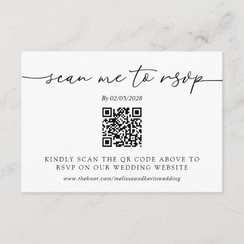 Wedding RSVP QR Code Response Card