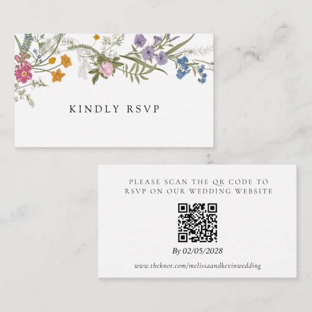 Wedding RSVP QR Code Response Card (Front/Back)