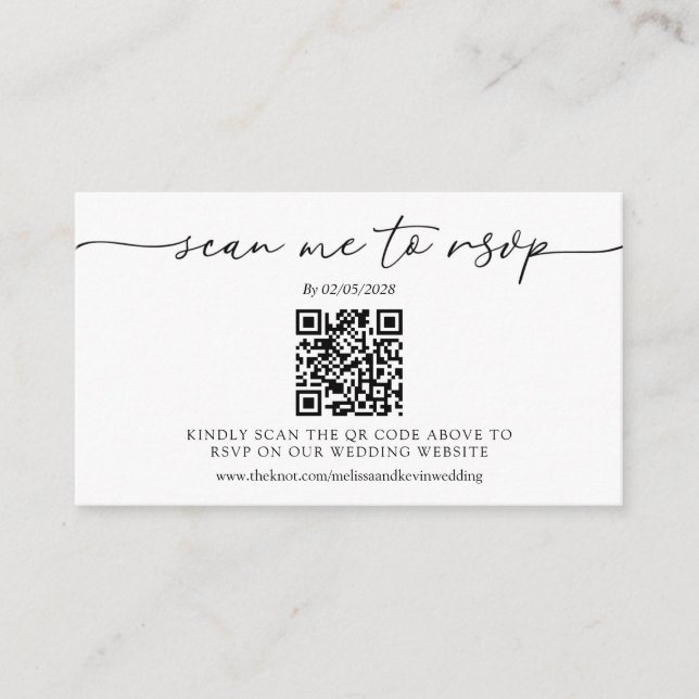 Wedding RSVP QR Code Response Card (Front)