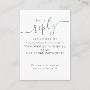 Wedding RSVP QR Code Simple Dusty Blue Enclosure Card