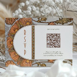 Wedding RSVP QR Code Vintage Art Nouveau Mucha Invitation<br><div class="desc">Art Nouveau Vintage wedding RSVP card by Alphonse Mucha in a floral, romantic, and whimsical design. Victorian flourishes complement classic art deco fonts. Please enter your website URL and personal data, and you're done. If you wish to change the design further, simply click the blue "Customize It" button. Thank you...</div>