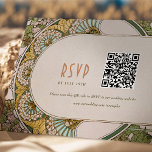 Wedding RSVP QR Code Vintage Art Nouveau Mucha Invitation<br><div class="desc">Art Nouveau Vintage wedding RSVP card by Alphonse Mucha in a floral, romantic, and whimsical design. Victorian flourishes complement classic art deco fonts. Please enter your website URL and personal data, and you're done. If you wish to change the design further, simply click the blue "Customize It" button. Thank you...</div>