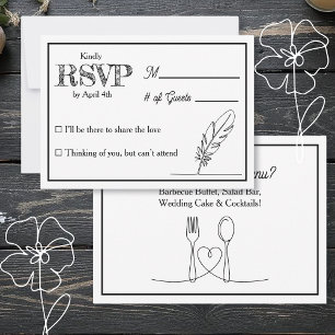 Wedding RSVP & Reception Dinner Menu Invitation