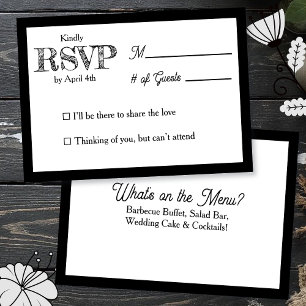  Wedding RSVP & Reception Dinner Menu Invitation