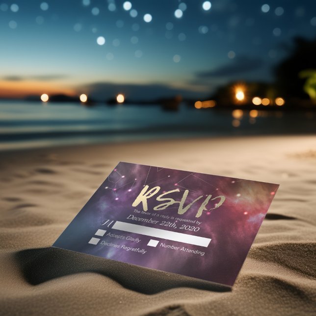 Wedding RSVP Reply Galaxy Nebula Constellations (Creator Uploaded)