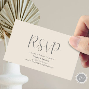 Wedding RSVP, respond, Minimalist Script Enclosure Card