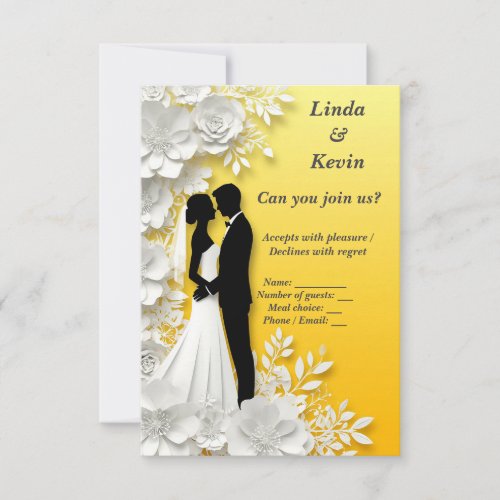  Wedding RSVP Response Card Guest Reply Card ✨