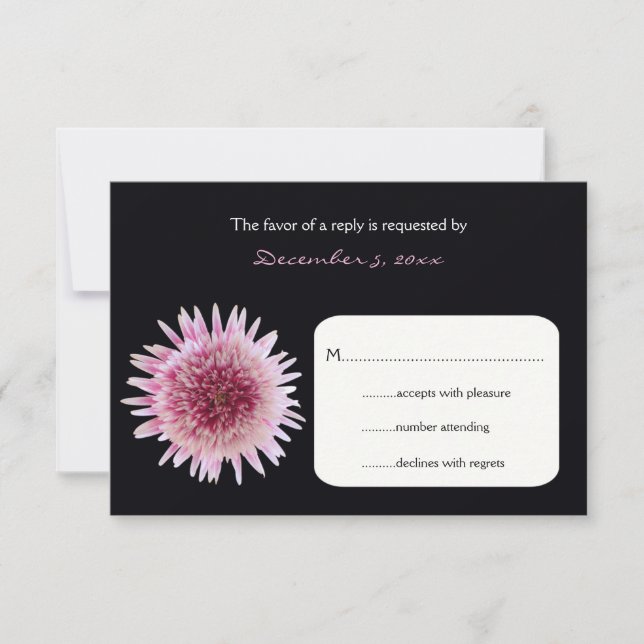 Wedding RSVP Return Card - Gerbera Invitation (Front)