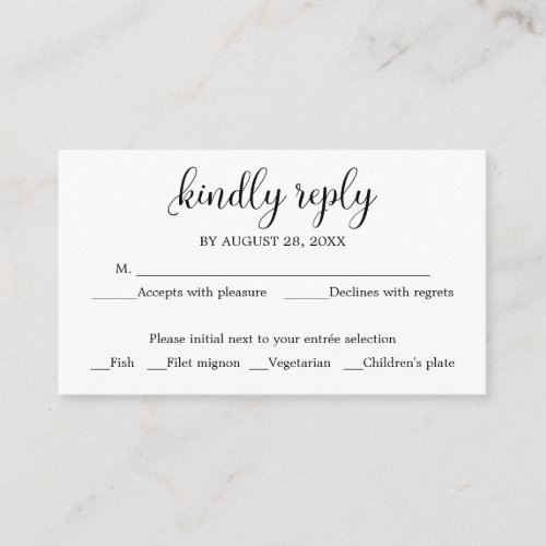 Wedding RSVP Rustic Chalkboard Wedding Enclosure Card