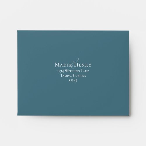 Wedding RSVP Simple Minimalist Basic Blue Envelope