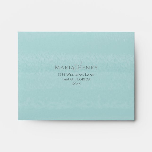 Wedding RSVP Simple Minimalist Beach Turquoise Envelope (Front)