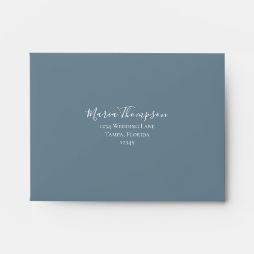 Wedding RSVP Simple Minimalist Stylish Dusty Blue Envelope