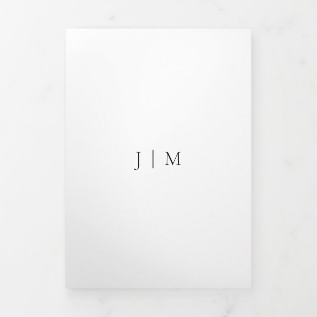 Wedding Rsvp Simple White Formal Tri-Fold Card (Cover)