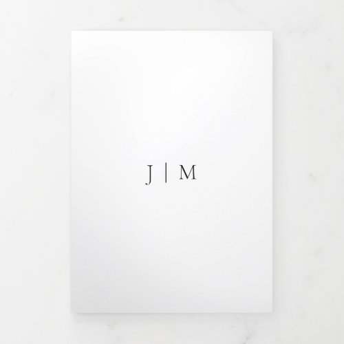 Wedding Rsvp Simple White Formal Tri_Fold Card