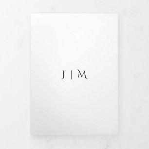 Wedding Rsvp Simple White Formal Tri-Fold Card