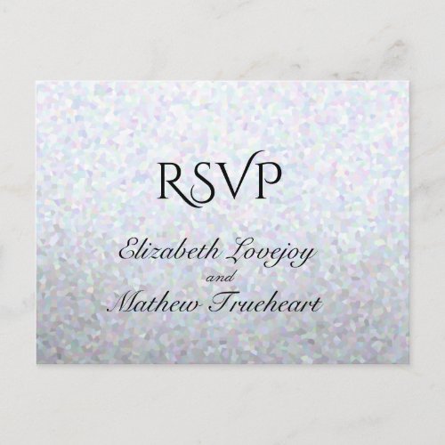 Wedding RSVP Soft Silver Postcard