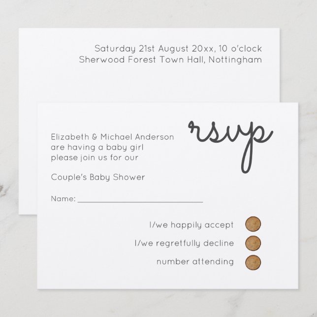 Wedding RSVP template handwritten (Front/Back)