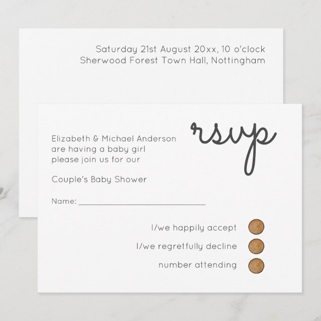 Wedding RSVP template handwritten (Front/Back)