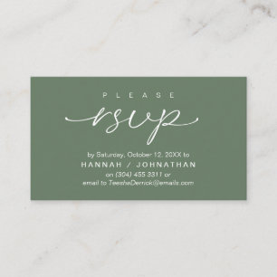 Wedding RSVP via Phone or email respond Enclosure Card