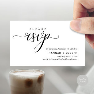 Wedding RSVP via Phone or email respond Enclosure Card