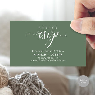 Wedding RSVP via Phone or email respond Enclosure Card