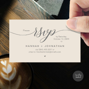 Wedding RSVP via Phone or email respond Enclosure Card